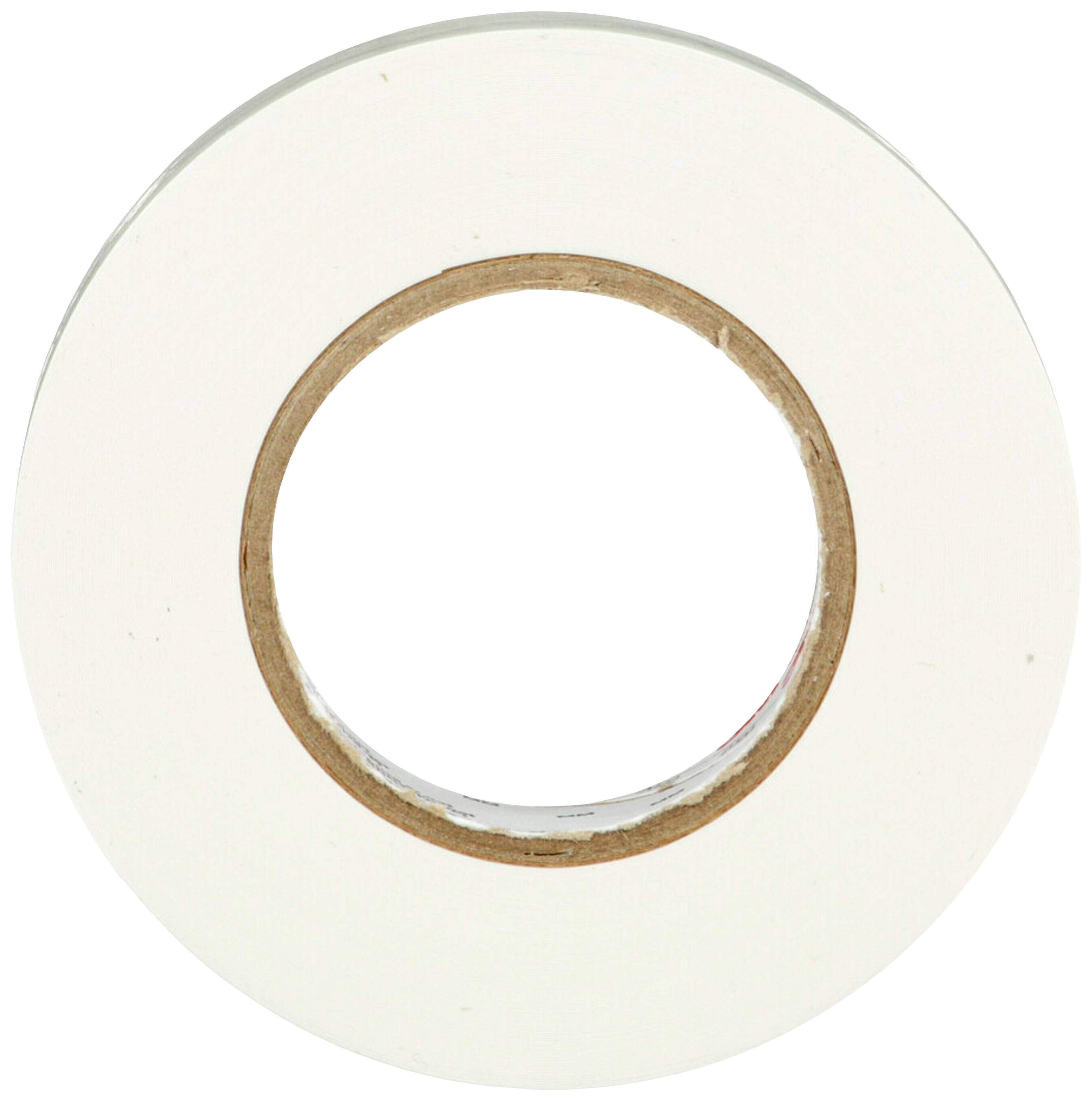 Rolica dvostrane ljepljive trake bijele površine i smeđe kartonske sredine, postavljena na neutralnoj pozadini.