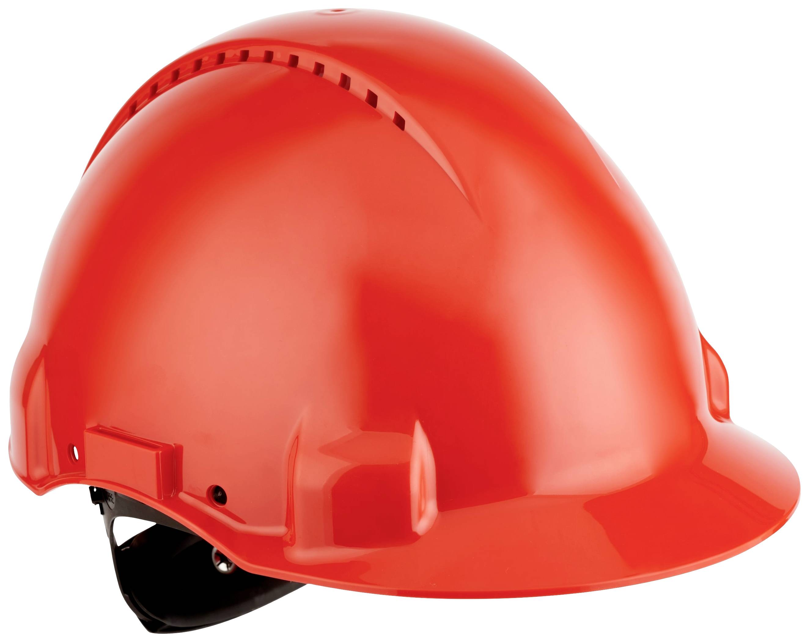 Crvena zaštitna kaciga izrađena od čvrstog plastičnog materijala, često korištena na gradilištima za zaštitu glave od ozljeda.