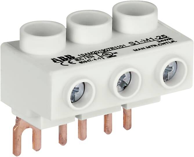 ABB 1SAM201907R1101 S1-M1-25 3-fase voedingsblok plat, voor MS116 / MS132, 25 mm2 Voedingsklem 1 stuk(s) afbeelding