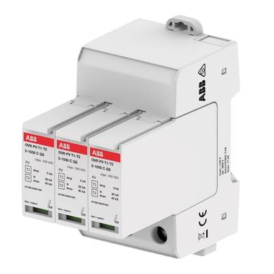 Uređaj za zaštitu od prenapona OVR T2 tvrtke ABB s tri modula za ugradnju u električne sustave, štiti od naponskih špica.