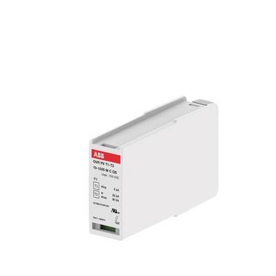 Elektronički uređaj, vjerojatno naponski zaštitni uređaj marke ABB, bijele boje s sivim kućištem, prikazuje tehničke specifikacije.