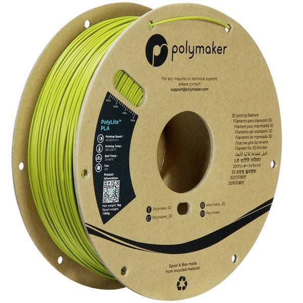 Polymaker PA02058 Polymaker PolyLite PLA Filament Olive Green 1.75 mm / 1kg 3D pisač filament PLA visoka krutost, visoka vlačna čvrstoća 1.75 mm 1000 g maslinasto-zelena PolyLite™ 1 St.