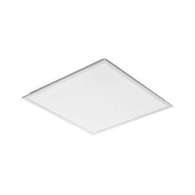 Kvadratni bijeli LED panel ispred crne pozadine.
