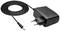 Crni mrežni adapter s dva okrugla utikača i dugačkim kabelom, pogodan za elektroničke uređaje.