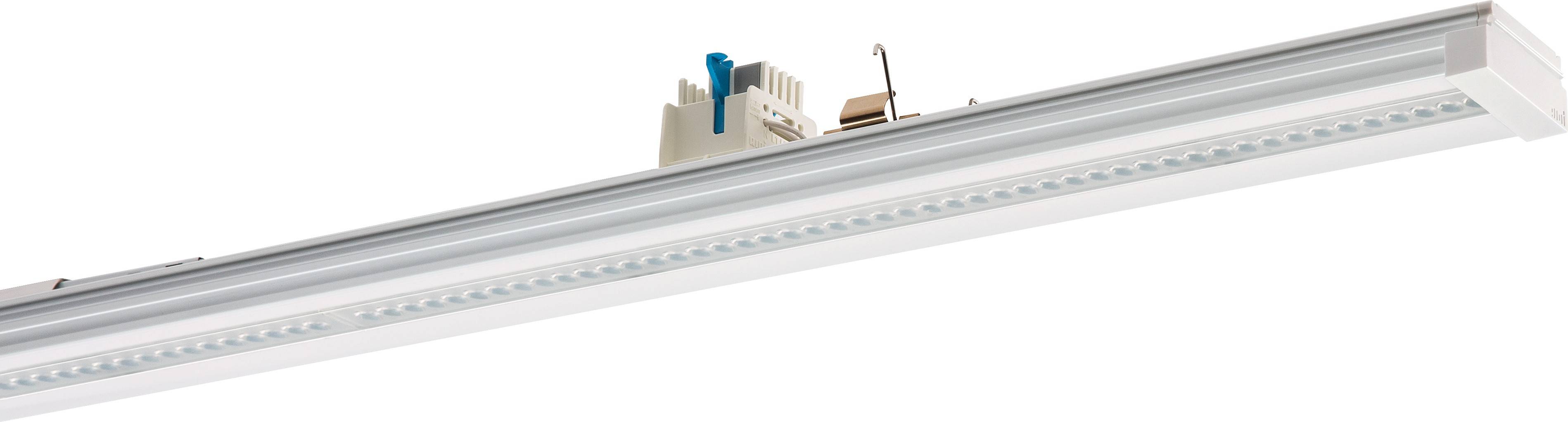 LED-svjetlosna traka s elektroničkim komponentama na gornjoj strani, pogodna za industrijske ili komercijalne primjene osvjetljenja.