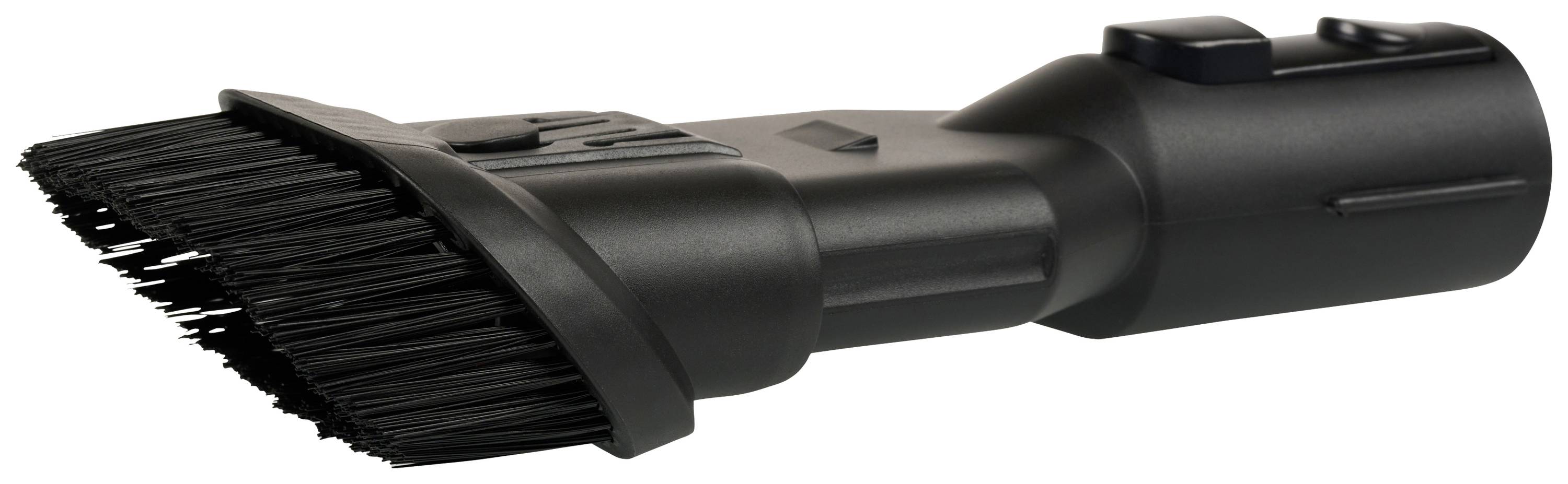 Crna usisavačka četka s čekinjama, pogodna za čišćenje teško dostupnih mjesta.