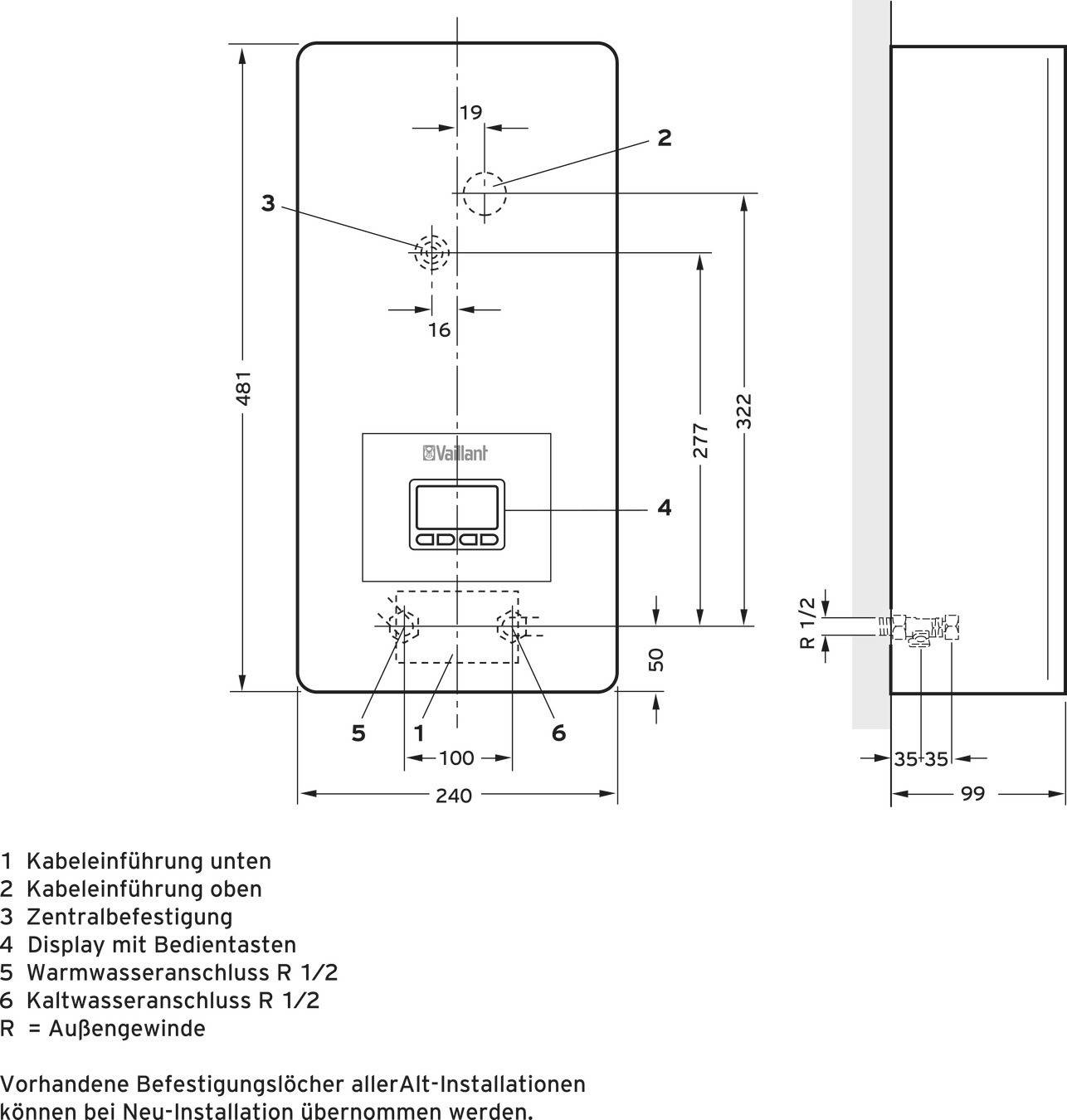 Vaillant VED E 18/8 VED E 18/8 Doorstroomboiler A (A+ - F) 18 kW