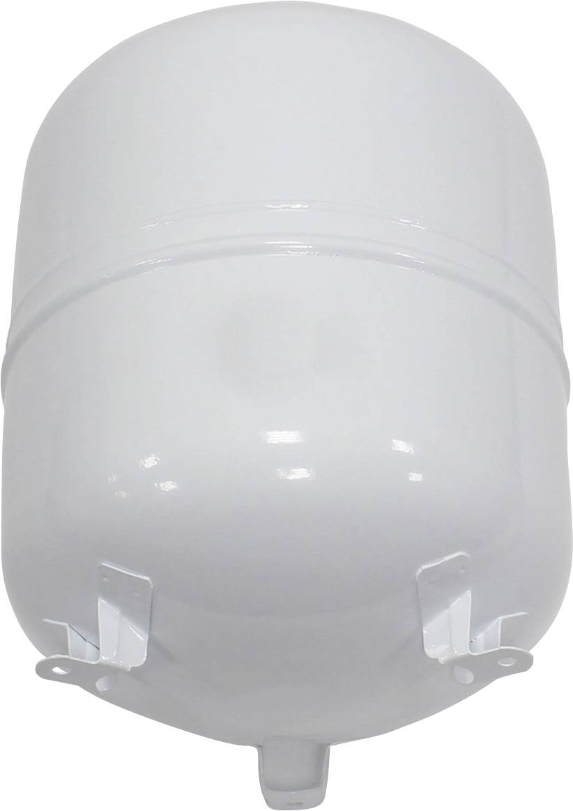 Jednostavan, linearno nacrtani veliki vodni tank s kupolom, na dva oslonca, sa bočnim priključkom i ventilom na vrhu.