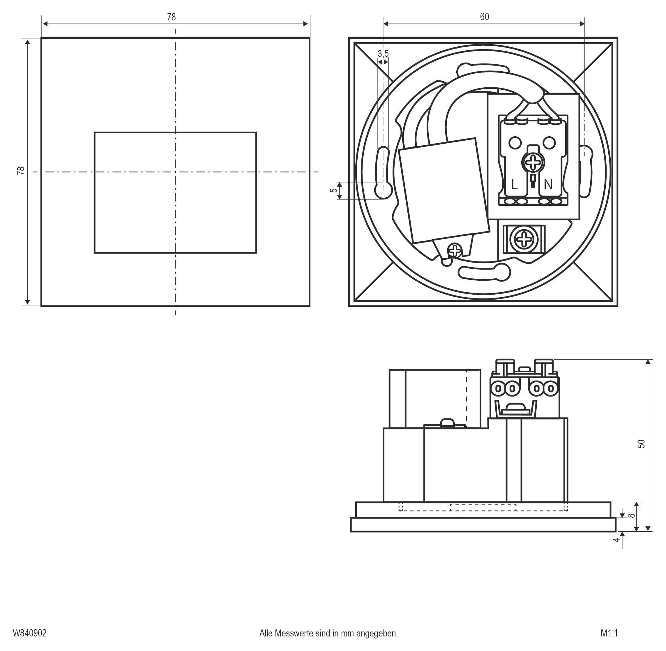 EVN W840902 W840902 LED ugradbena zidna svjetiljka LED fiksno ugrađena 1.5 W LED crna-2