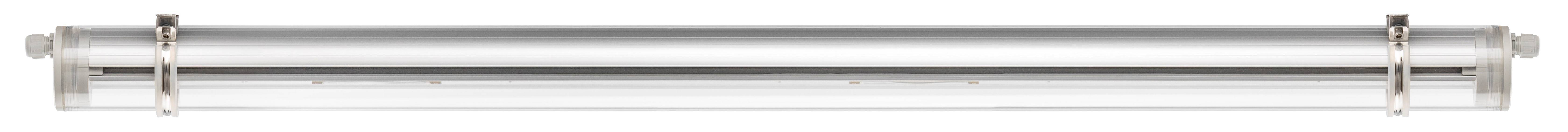 Srebrni, valjkasti objekt koji izgleda poput fluorescentne cijevi, horizontalno postavljen.