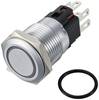 TRU COMPONENTS TC-12647516 tipkalo 250 V/AC 3 A 1 x off/(on) IP65 RGB s povratom mesing, kromiran 1 St.