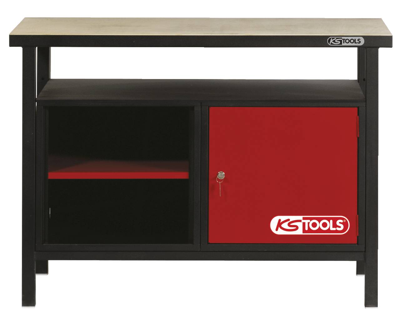 KS Tools 865.0001 Werkbank (b x h x d) 1200 x 840 x 600 mm Zwart, Rood afbeelding