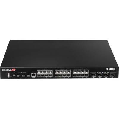 Mrežni switch s više Ethernet priključaka i kontrolnim svjetlima. Naziv modela i proizvođač vidljivi su na prednjoj strani.