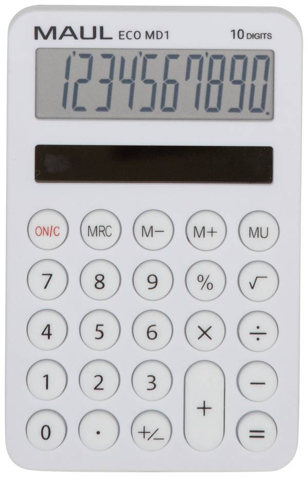 Maul ECO MD 1  džepni kalkulator crna Zaslon (broj mjesta): 10 solarno napajanje (Š x V x D) 76 x 120 x 13 mm