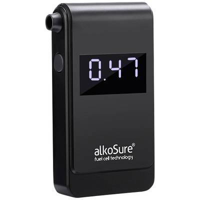 Uređaj za mjerenje alkohola s digitalnim zaslonom pokazuje vrijednost '0.47'. Uređaj je crne boje s natpisom 'alkoSure fuel cell technology'.
