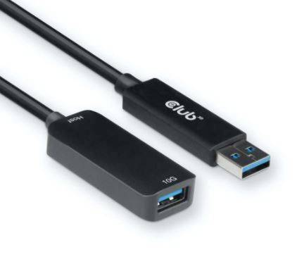 USB adapter kabel: Lijevo USB-A utičnica, desno USB-A utikač. Na kabelu piše 'Club'. Pogodan za prijenos podataka.