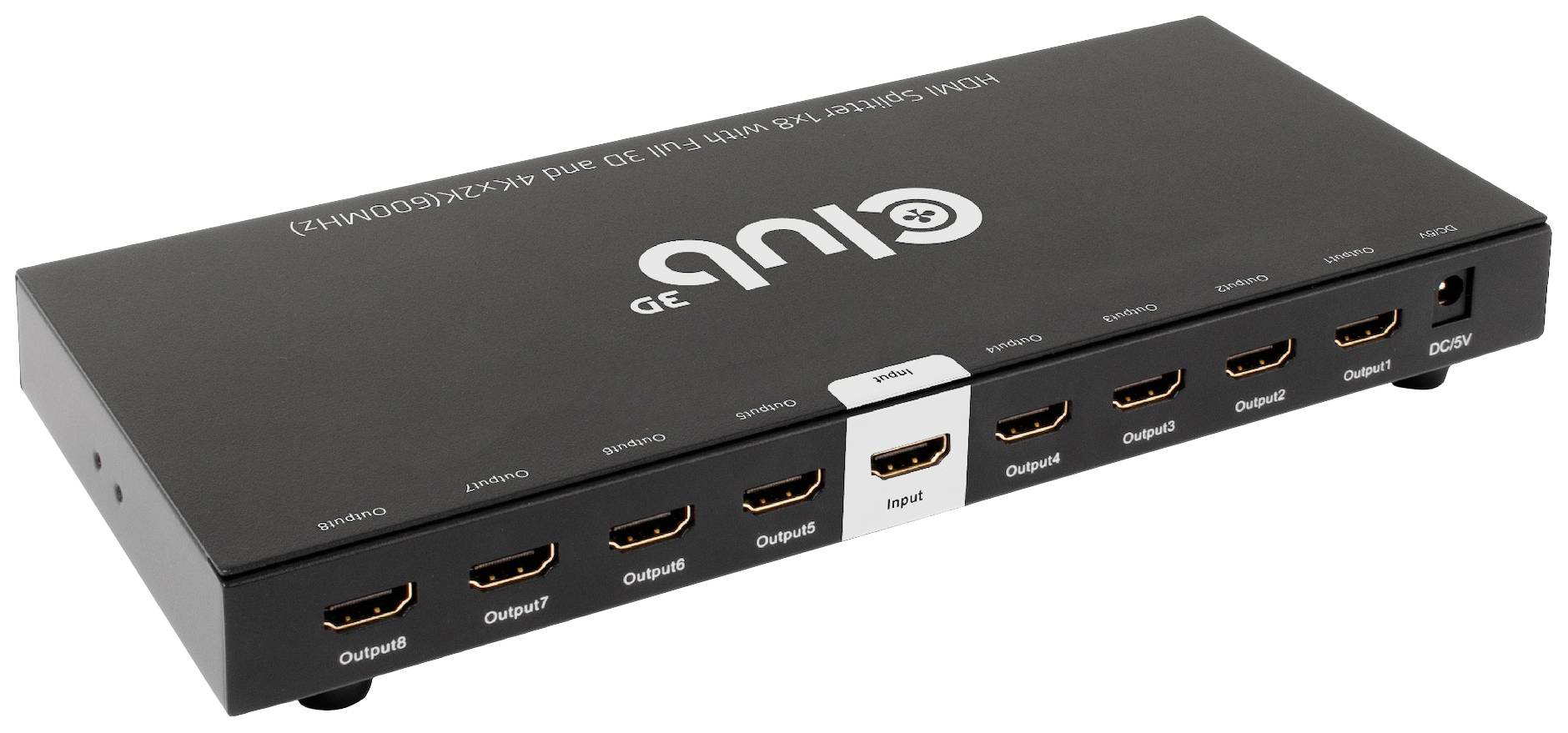 HDMI razvodnik s osam izlaza i jednim ulazom, pogodan za povezivanje više uređaja na jedan zaslon.