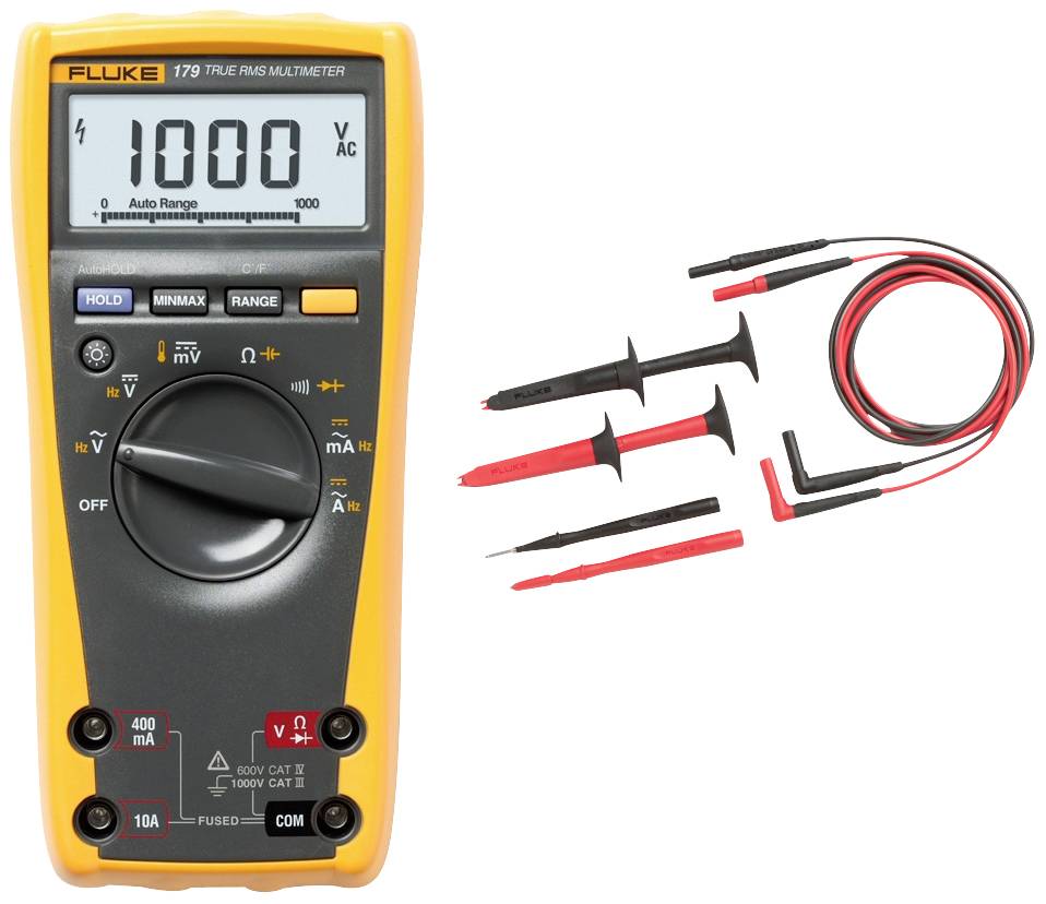 Fluke FLK-179/TL-223 Multimeter Kalibratie (ISO) Digitaal CAT III 1000 V, CAT IV 600 V Weergave (counts): 6000