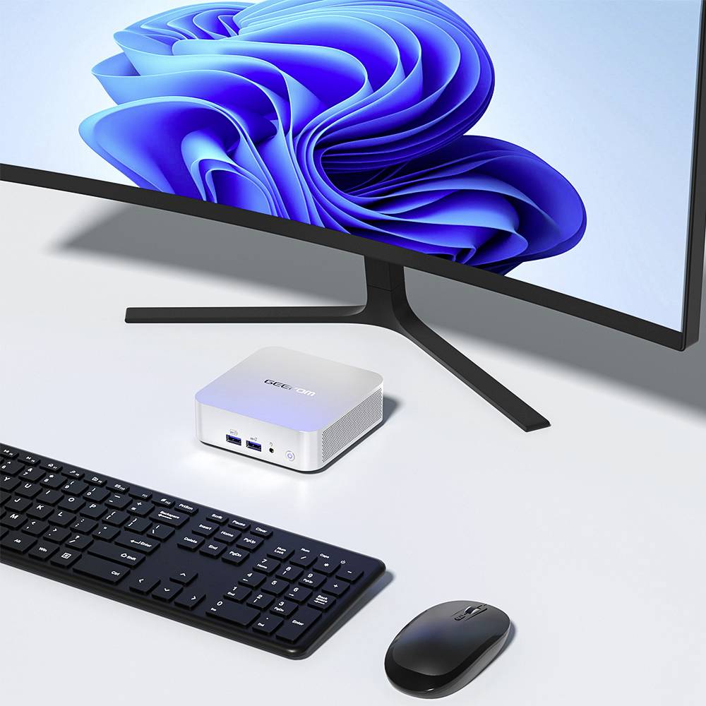 GEEKOM Mini PC A8 AMD Ryzen 7 8845HS 5.10 GHz 32 GB RAM 1 TB SSD AMD Grafika 780M Win 11 Pro A8-10