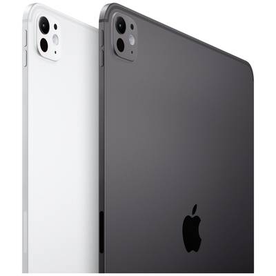 Dva tableta jedna do drugoga, lijevi u bijeloj boji, a desni u sivoj. Oba prikazuju stražnju stranu, sa Apple logotipom i kamerama gore.