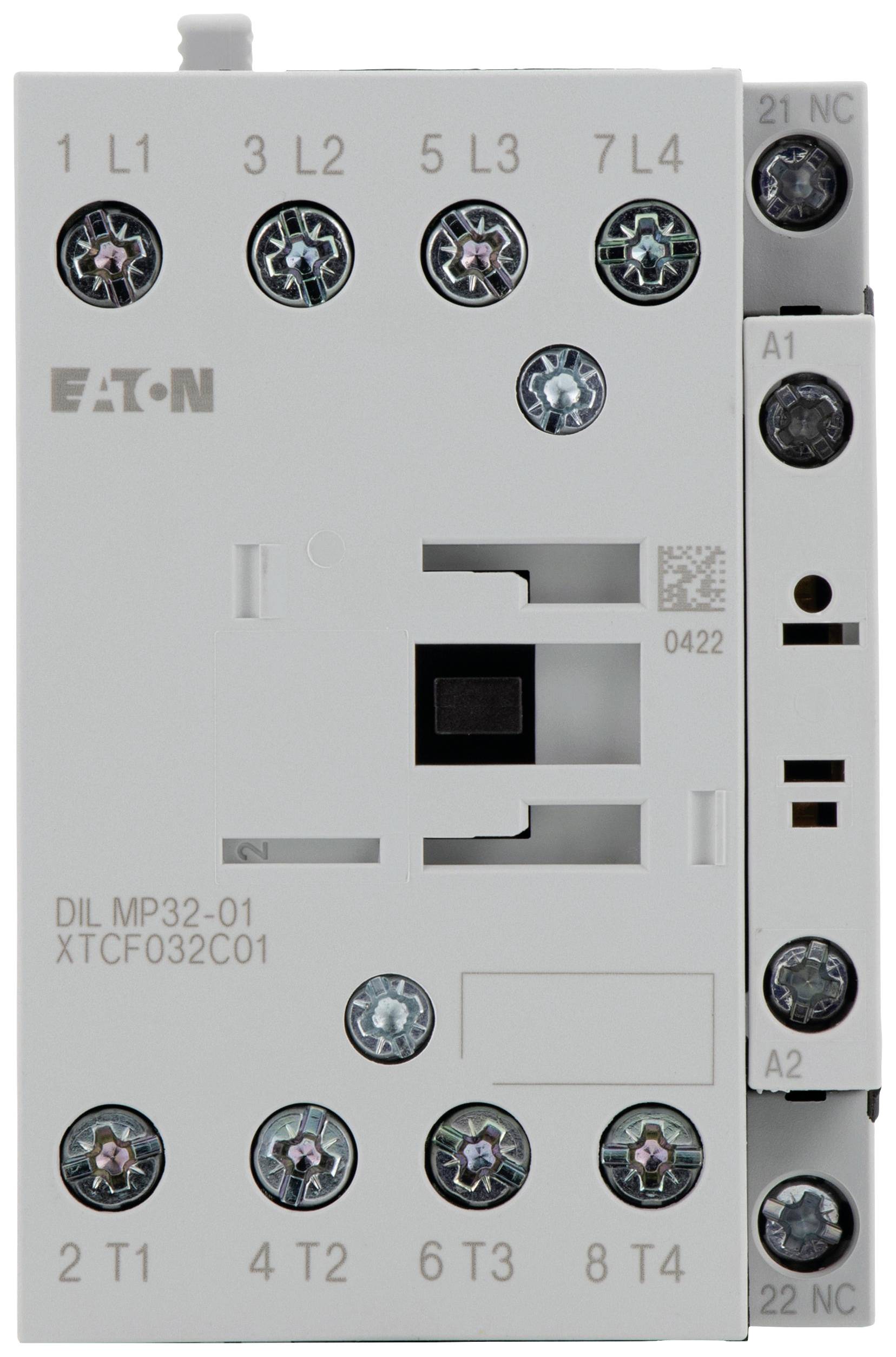 Eaton Vermogensrelais, 4-polig, 32 A, 1 NC, 24 V DC, gelijkstroombediening, 118913