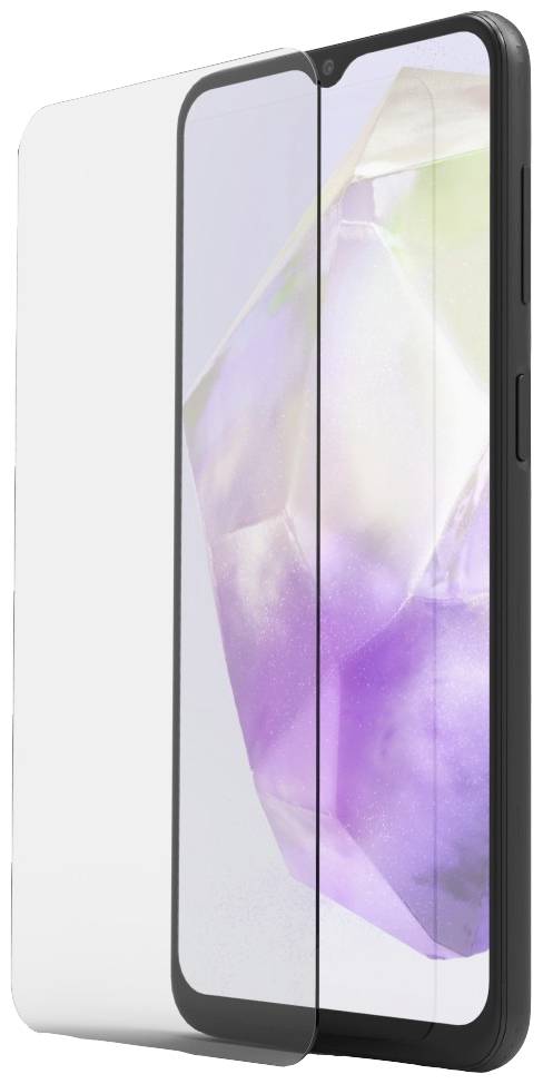 Pametni telefon s prozirnom zaštitnom folijom koja prekriva zaslon. Uređaj prikazuje apstraktnu pozadinu.