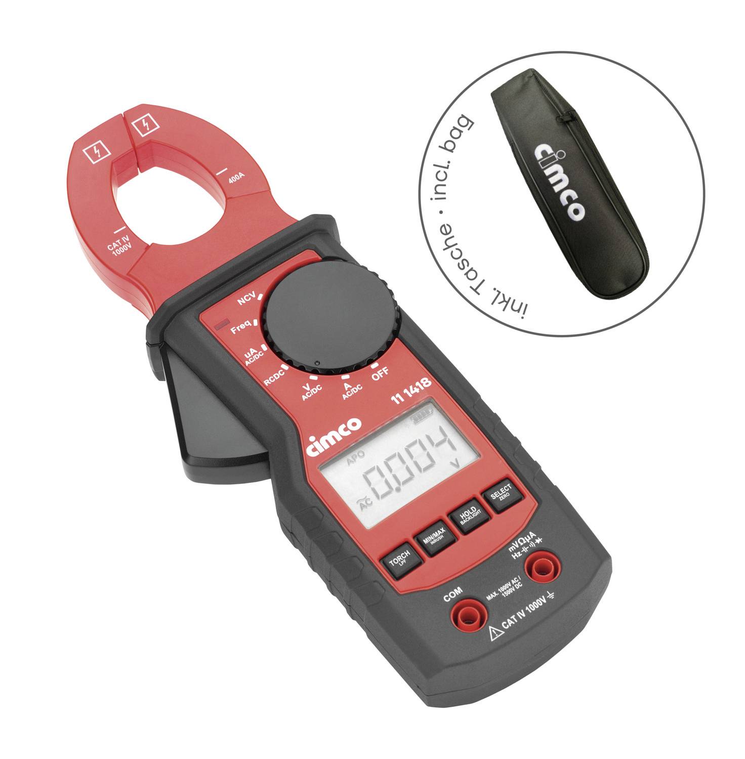 Cimco 4100 Stroomtang Digitaal Incl. tas CAT IV 1000 V