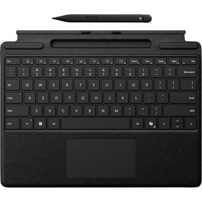 Crna tipkovnica za tablet s dodirnom pločicom i olovkom za pisanje, dizajnirana za jednostavno tipkanje i interakciju s zaslonom osjetljivim na dodir.
