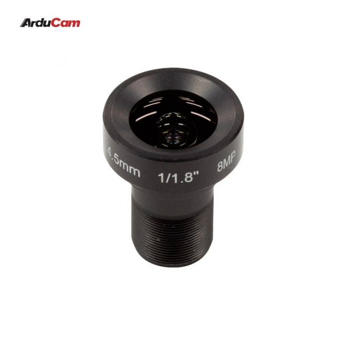 Crni objektiv kamere s natpisom '4.5mm 1/1.8" 8MP' od ArduCam-a.
