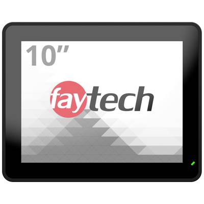 10-inčni Faytech zaslon, prikazuje Faytech logo na sivoj geometrijskoj pozadini.