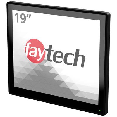 19-inčni monitor tvrtke 'faytech' u frontalnom pogledu, prikazuje logo i dio zaslona s geometrijskim uzorkom.