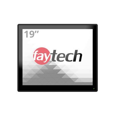 19-inčni monitor od Faytecha s logotipom i sivim geometrijskim uzorkom na zaslonu.