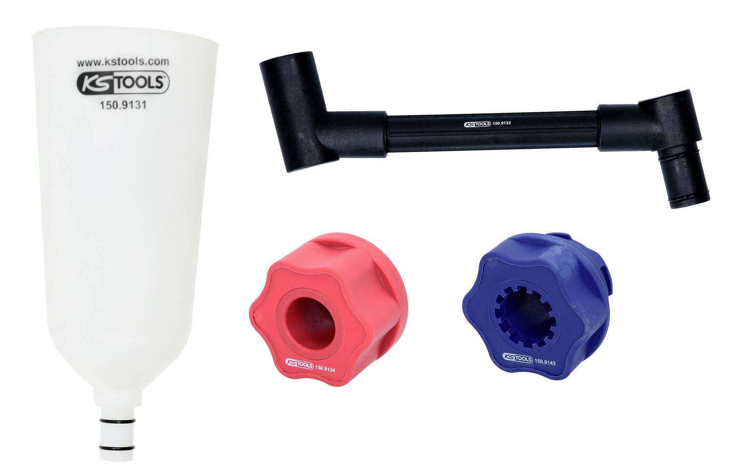 KS TOOLS olie-vultrechtersset met draaibare hoekarm voor VAG, 4-dlg - 150.9155