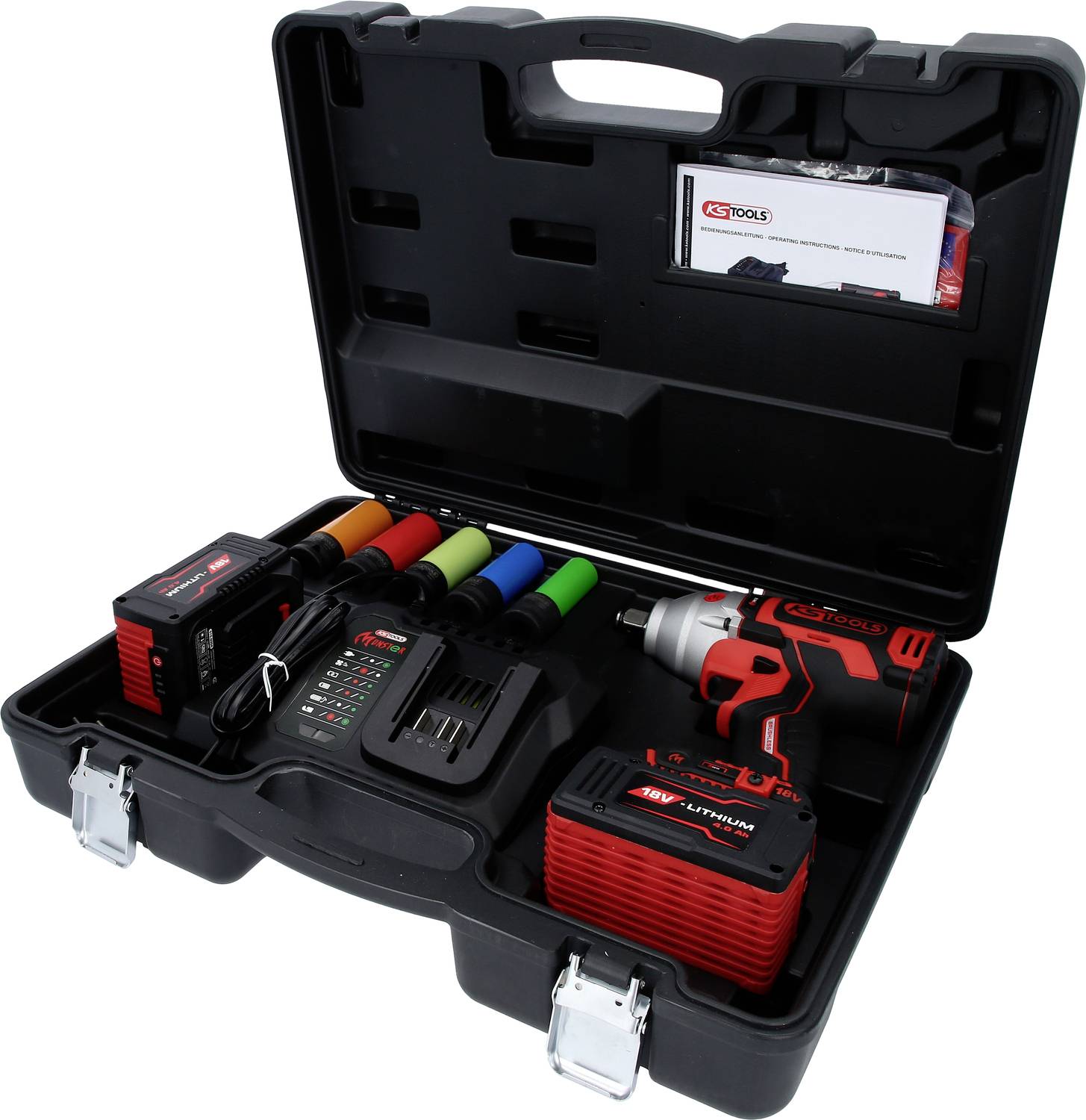 KS Tools 515.6100 Slagskruvdragare 690 Nm 18 V Antal batterier som ing&aring;r 2 4 Ah Li-Ion