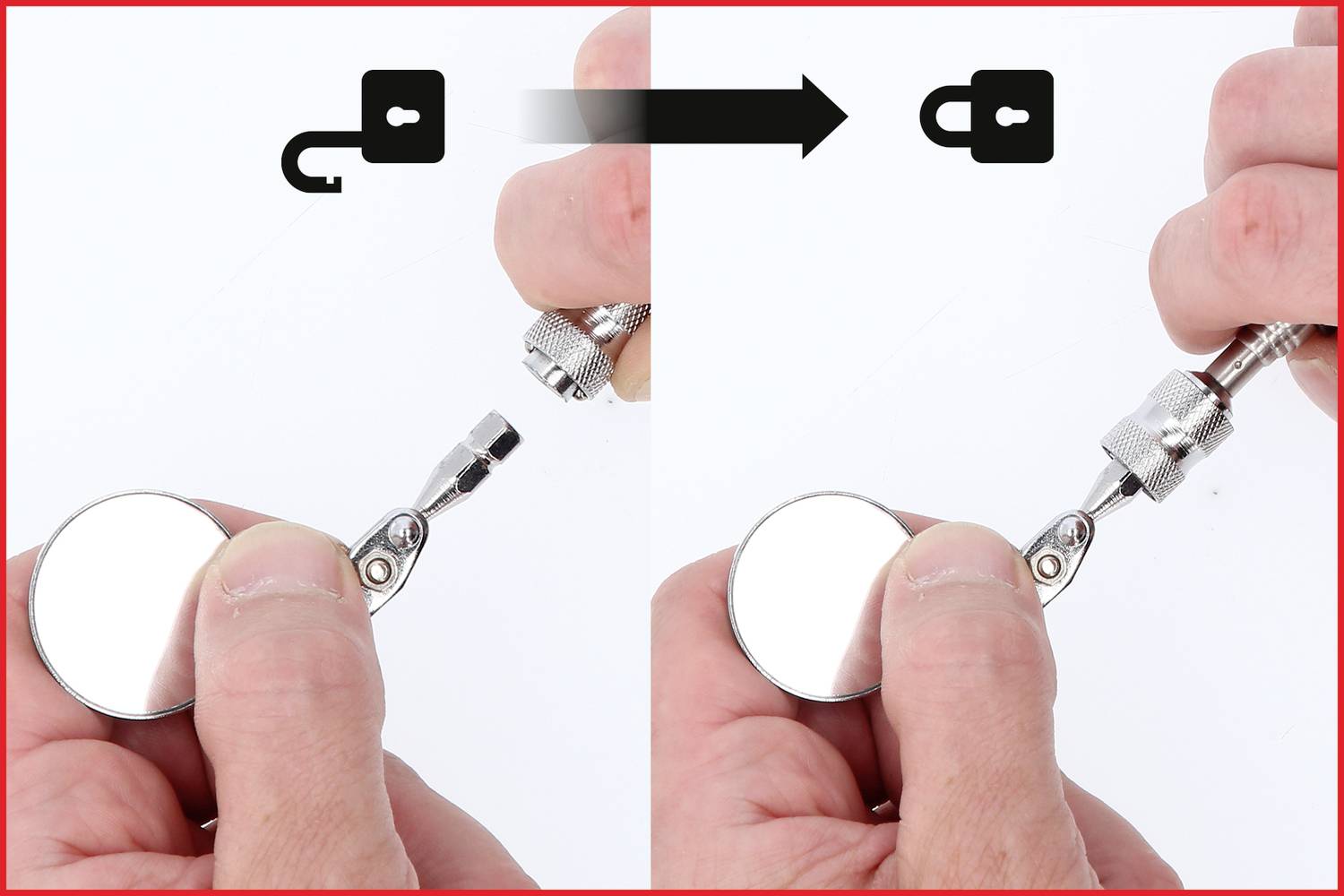 Upotreba posebnog odvijača za okretanje i osiguravanje mehanizma zaključavanja.