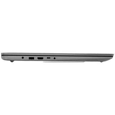 Tanak, zatvoren laptop s bočne strane, s više priključaka: struja, USB i HDMI, prepoznatljiv, sive boje.