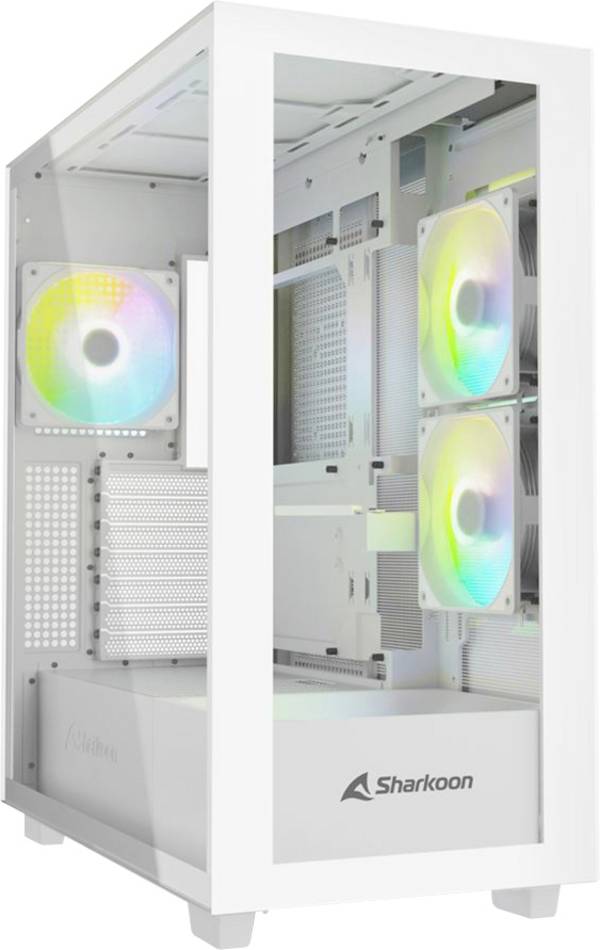 Sharkoon Rebel C60 RGB White midi-tower kućište za računala  bijela 2 predinstalirana ventilatora, 1 predinstalirani ventilator, filter prašine, bočni prozor
