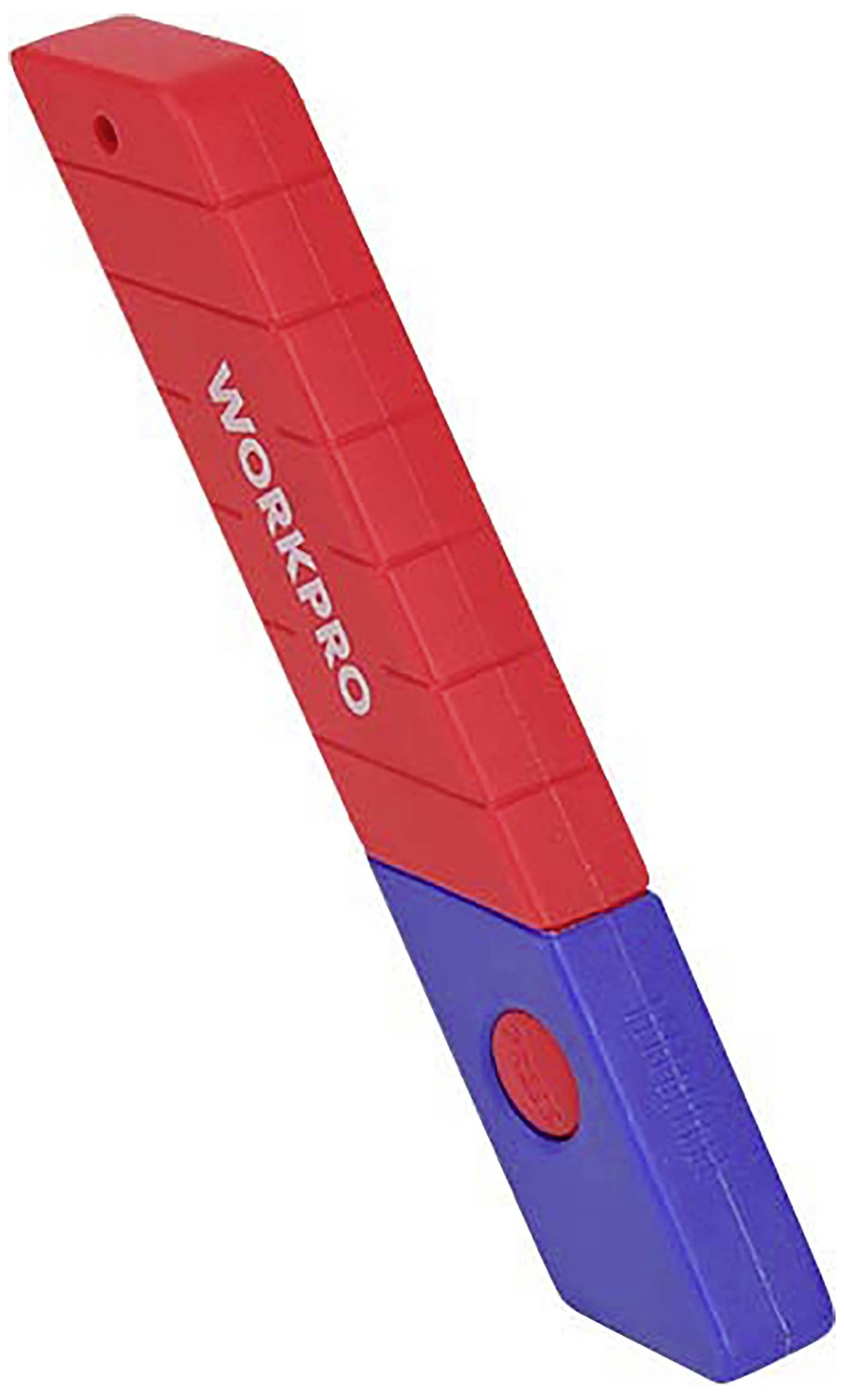 Crveni i plavi keramički klinasti alat marke 'WORKPRO' s ergonomskim dizajnom. Pogodan za polaganje pločica na zidovima ili podovima.