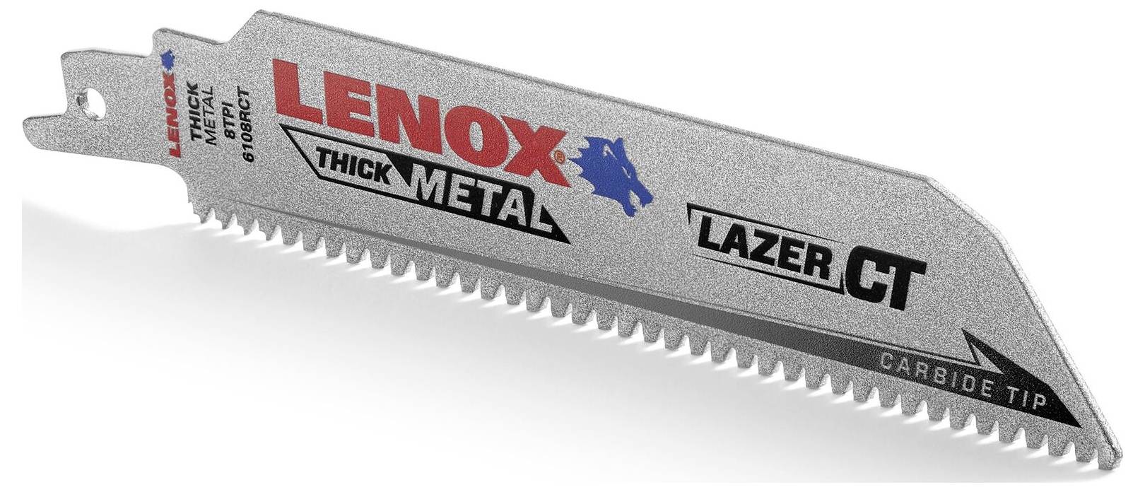 List pile Lenox za debeli metal s laserskom CT tehnologijom i karbidnim vrhom, prikazuje zube i logo marke.