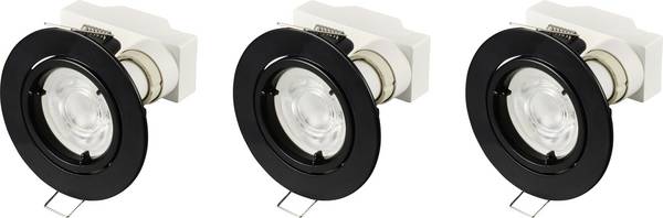 Sygonix SY-6417590  LED ugradna svjetiljka 3-dijelni komplet  LED GU10 3 W crna