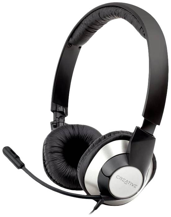 Crni headset s podesivim mikrofonom i udobnim jastučićima za uši, pogodan za audio komunikaciju ili slušanje glazbe.