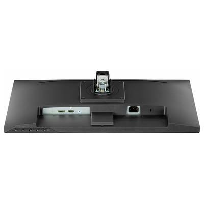 Stražnja strana računalnog monitora s priključcima: dva HDMI porta, audio priključak, mrežni priključak i tipke za upravljanje na lijevoj strani.