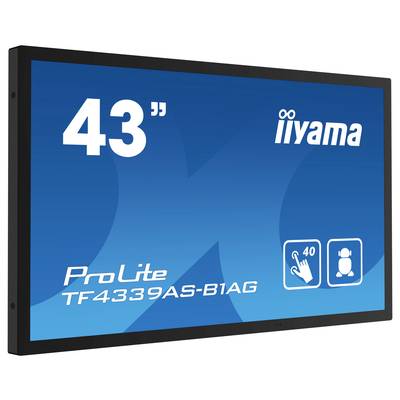 '43" iiyama zaslon, model ProLite TF4339AS-B1AG, s 40-točkastom touch funkcijom.'