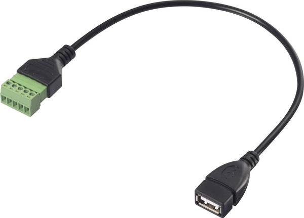 Renkforce USB 2.0 adapterski kabel [1x ženski konektor USB 2.0 tipa A - 1x stezni priključak] RF-6443968 30 cm PVC obloga