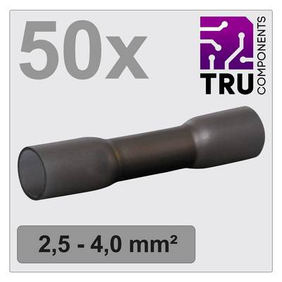 TRU COMPONENTS Termo-skupljaući priključci, 50 komada, za kabele 2,5-4,0 mm², prikazani s logom gore desno.