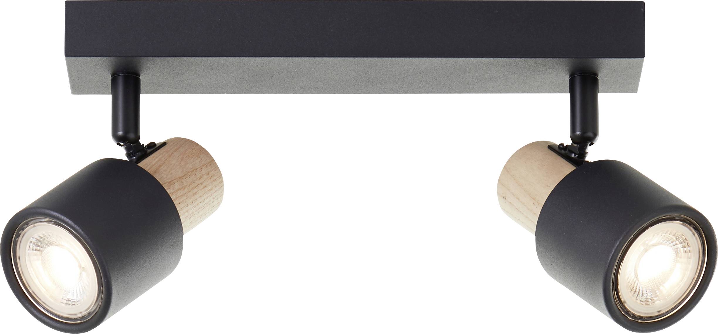 Brilliant Deckenstrahler "Pini" GU10 1 Stk. 15 X 6 X 33 Cm, 2 X GU10, Schwenkbar, Metall/Holz