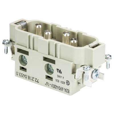 Pravokutni električni priključak s četiri metalne pins-ice u bež kućištu, vidljivi vijčani spojevi sa strana.