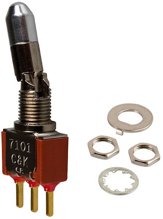 C & K Switches 7101K2CBE Toggle Switch 7000 Series 20 V/AC, 20 V/DC 1x aan/aan 1 stuk(s) Bulk