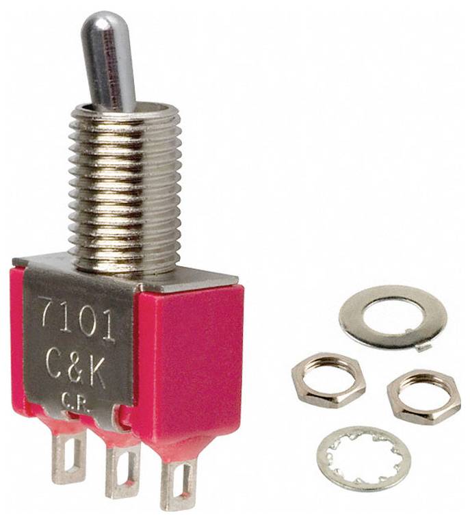 C & K Switches 7101MYZBE Toggle Switch 7000 Series 20 V/AC, 20 V/DC 1x aan/aan 1 stuk(s) Bulk