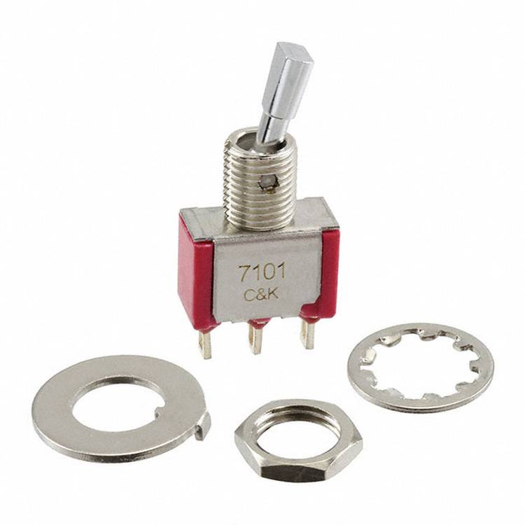 C & K Switches 7101P4DZQE Toggle Switch 7000 Series 120 V/AC, 28 V/DC 5 A 1x aan/aan 1 stuk(s) Bulk